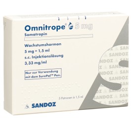 OMNITROPE cart SurePal sol inj 5 mg/1.5ml 5 pce