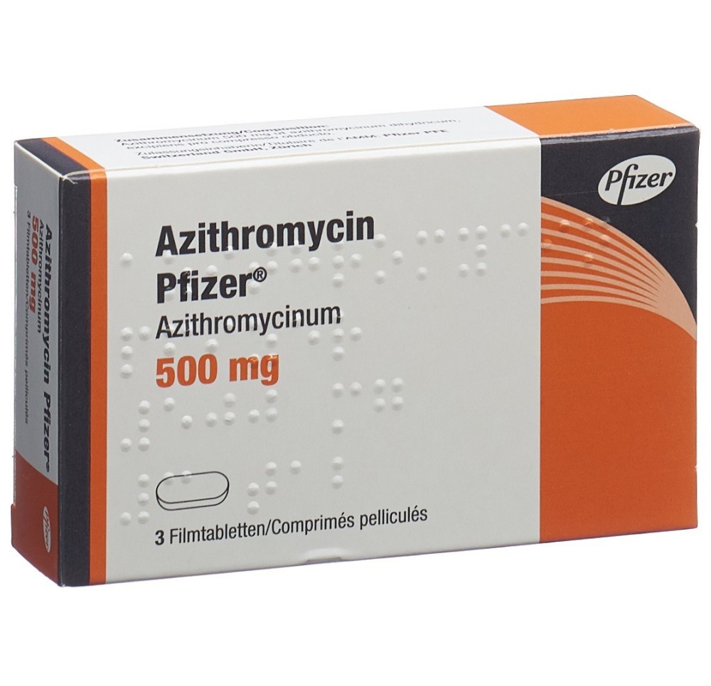 AZITHROMYCIN Pfizer cpr pell 500 mg 3 pce