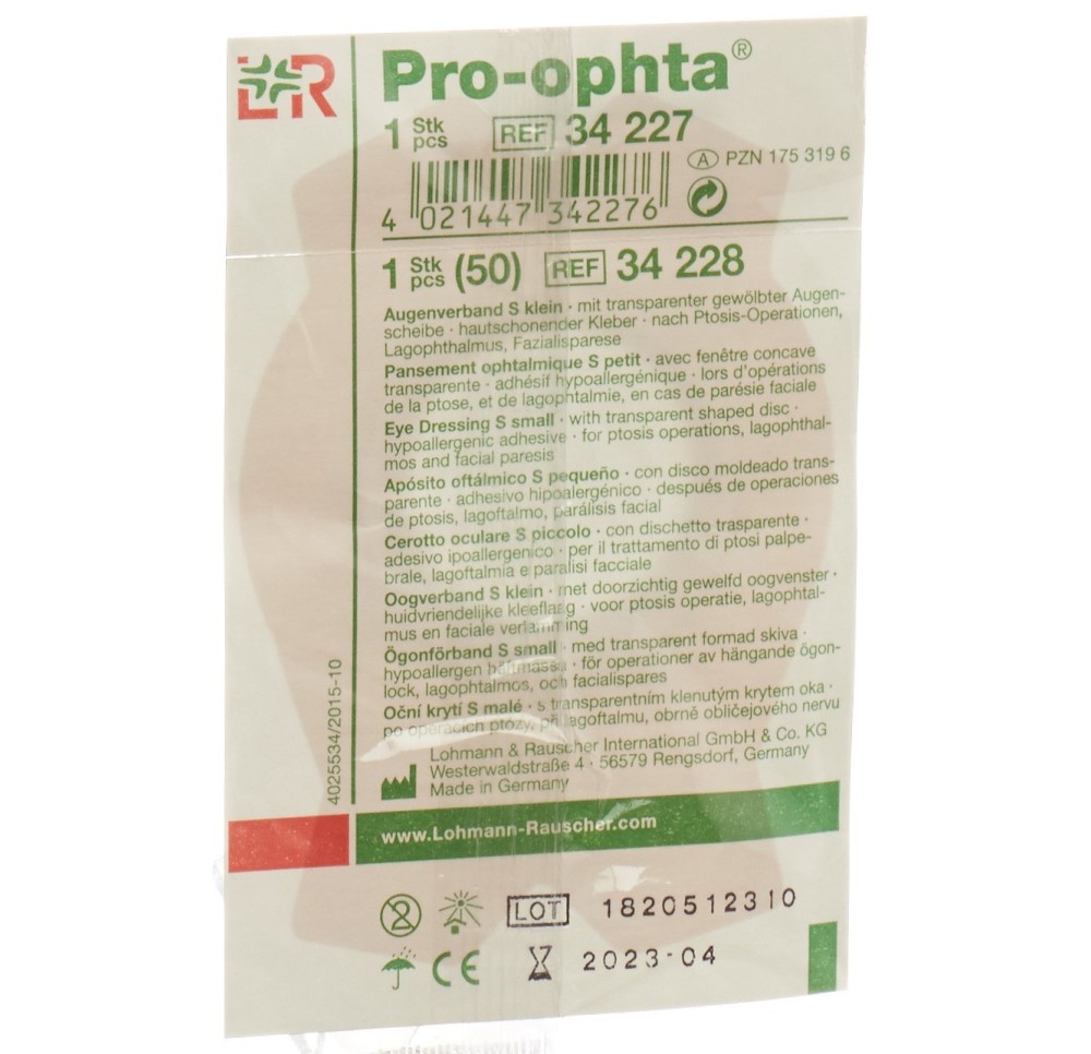 PRO-OPHTA compr oculaire S transparente