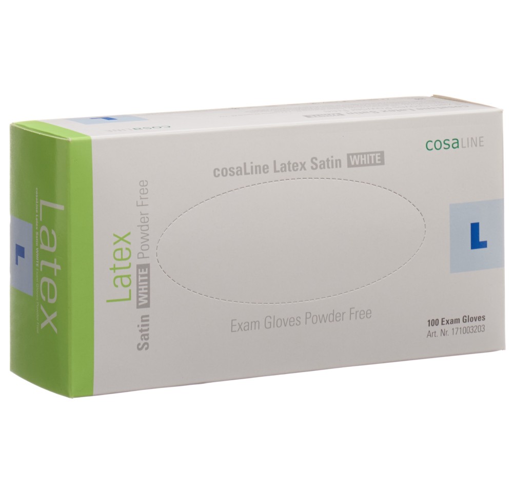 COSALINE Gants examen L Latex Sat bl non p 100 pce