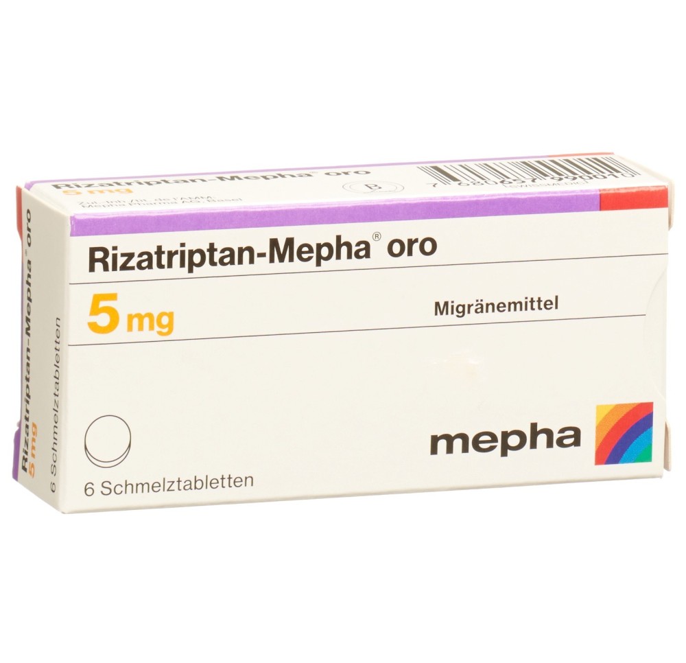 RIZATRIPTAN Mepha oro cpr orodisp 5 mg 6 pce
