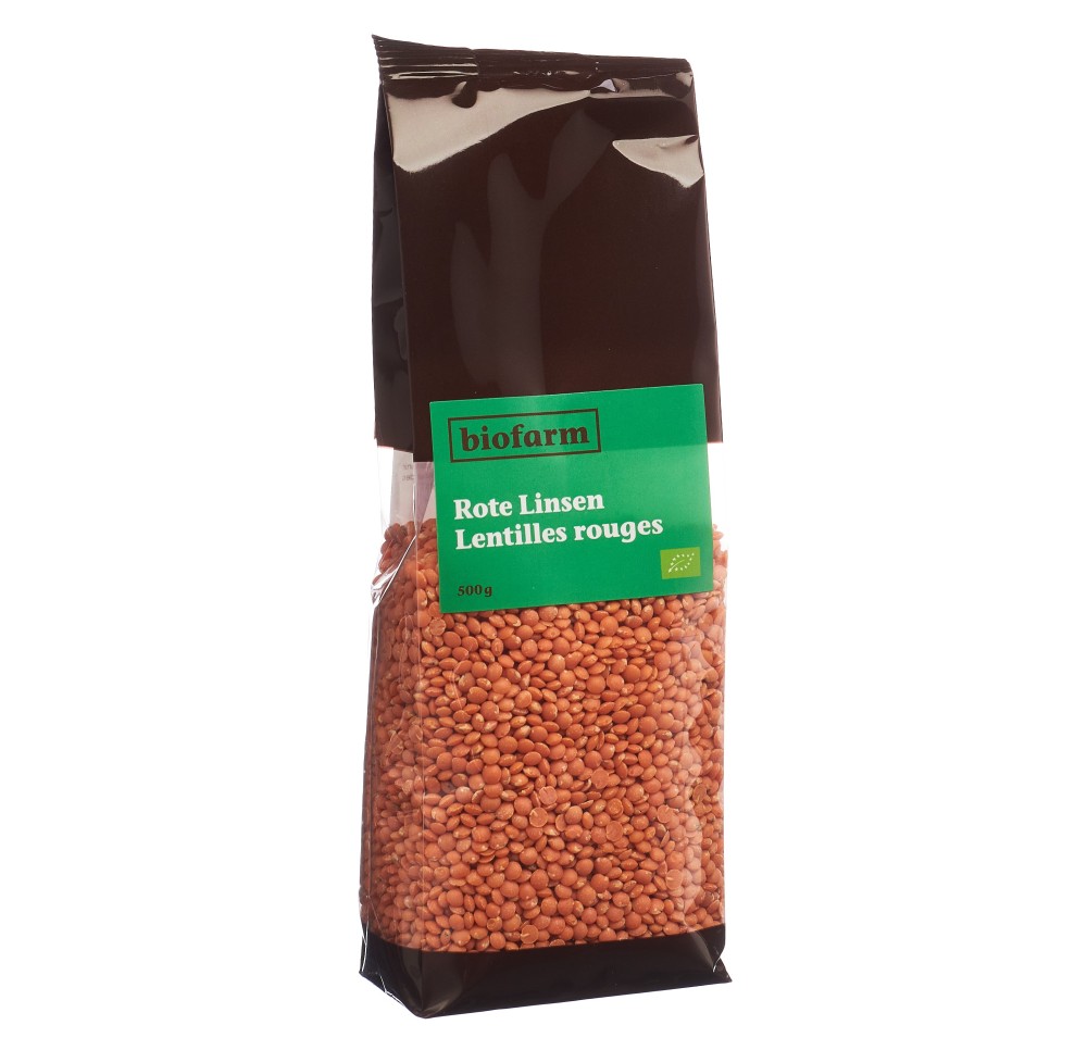 BIOFARM lentilles rouges bourgeon sach 500 g