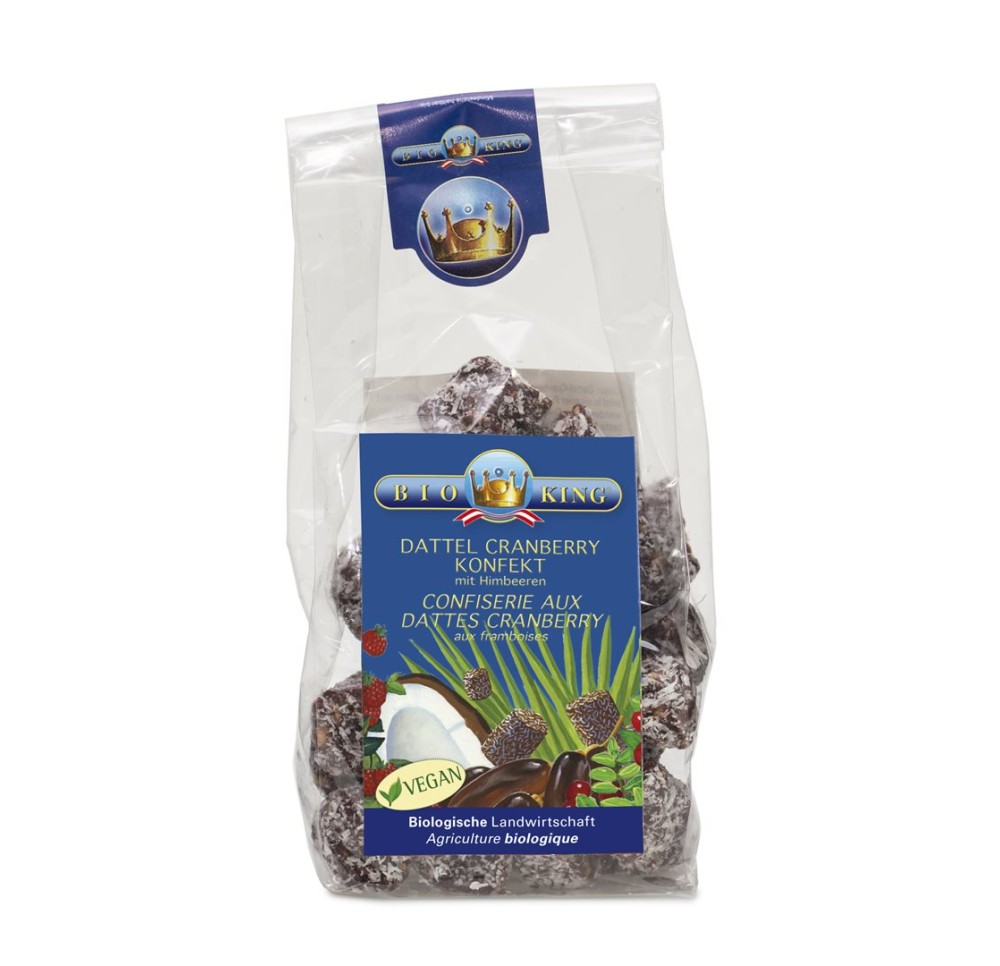 BIOKING confiserie aux dattes canneberge bio 125 g