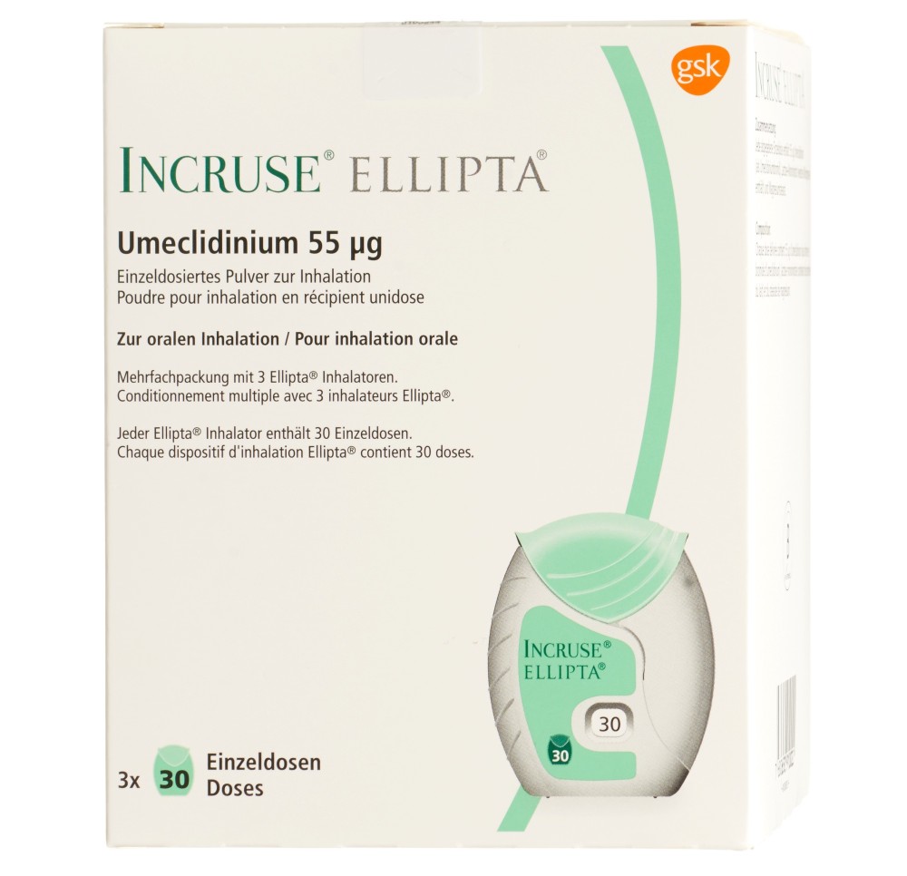 INCRUSE ELLIPTA pdr inh 55 mcg 3 x 30 dos