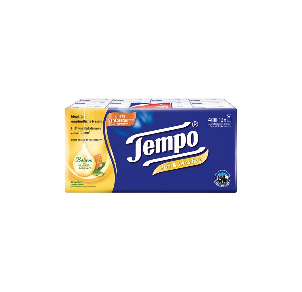 TEMPO mouchoirs soft&sensitive 12 x 9 pce