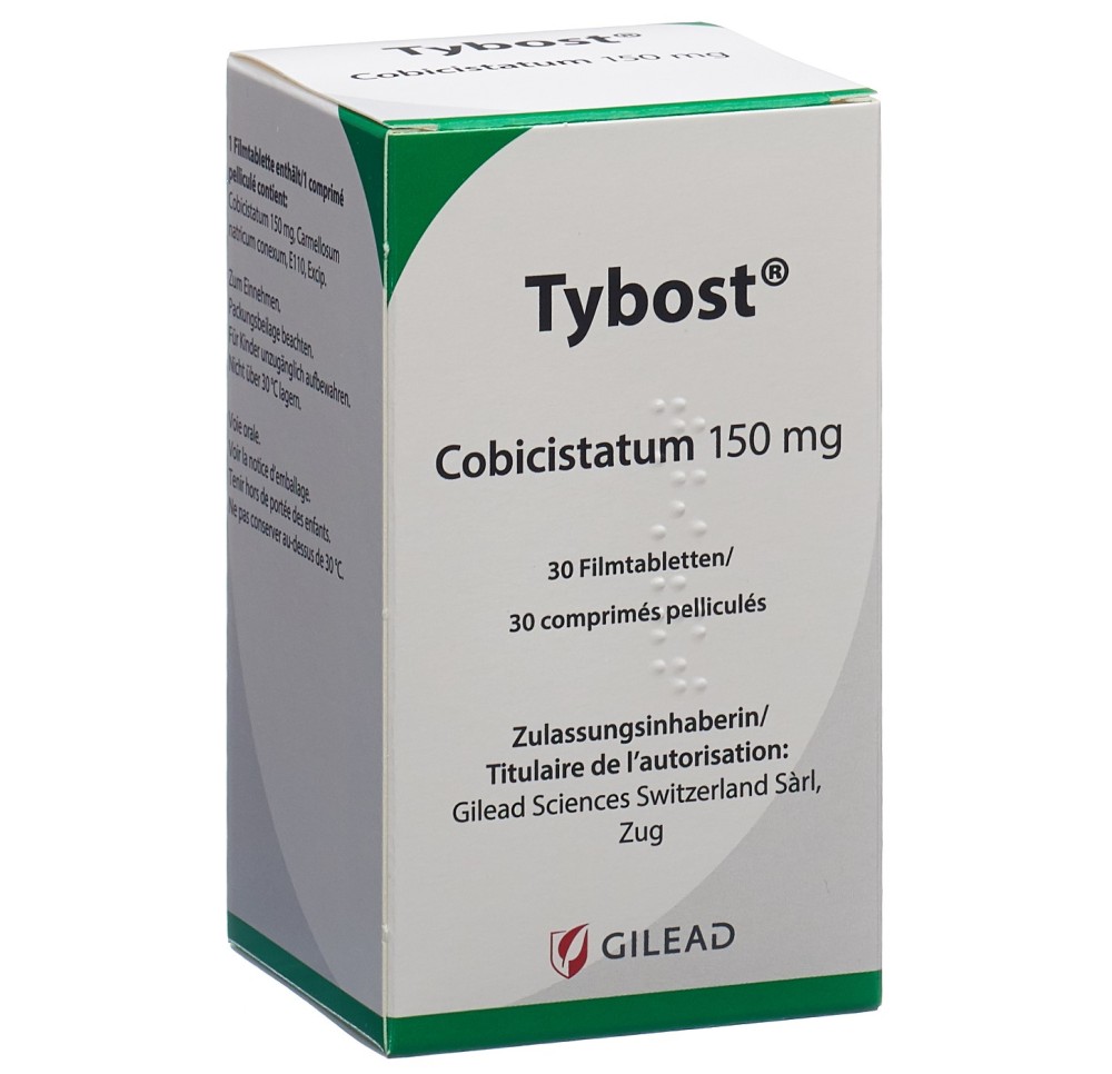 TYBOST cpr pell 150 mg bte 30 pce
