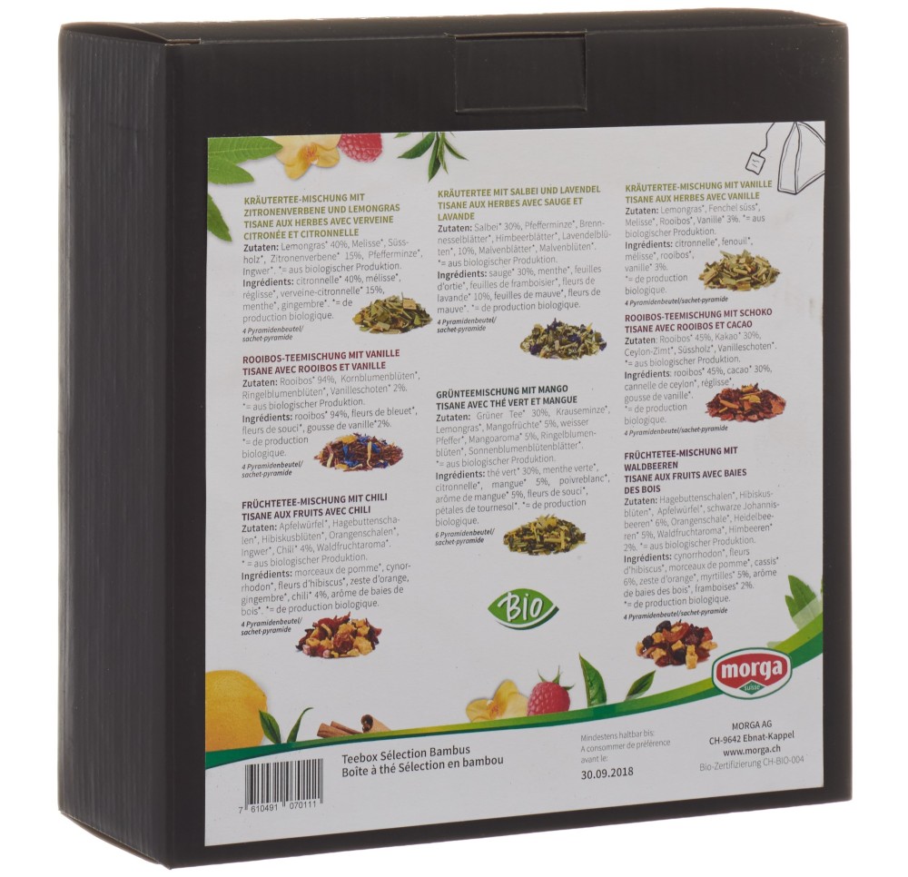 MORGA boîte à thé bambou bio