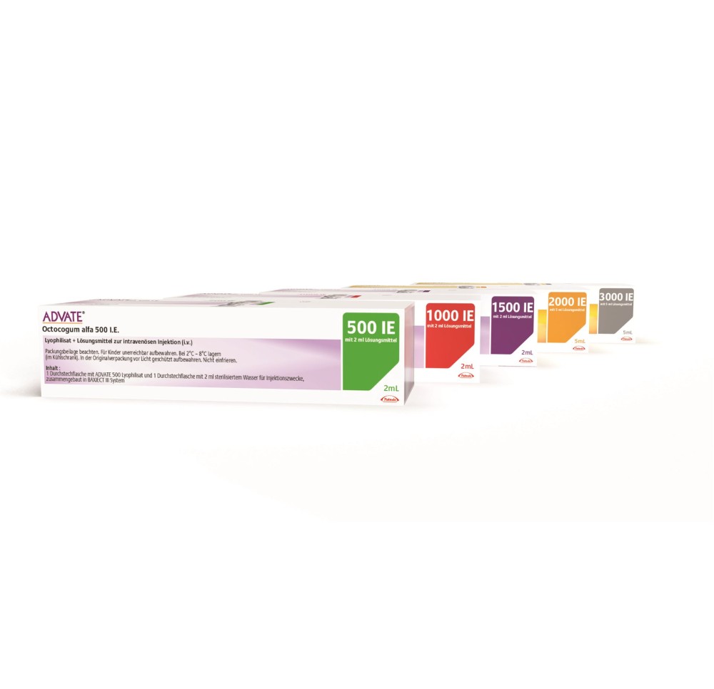 ADVATE subst sèche 1000 UI c solv 2 ml flac
