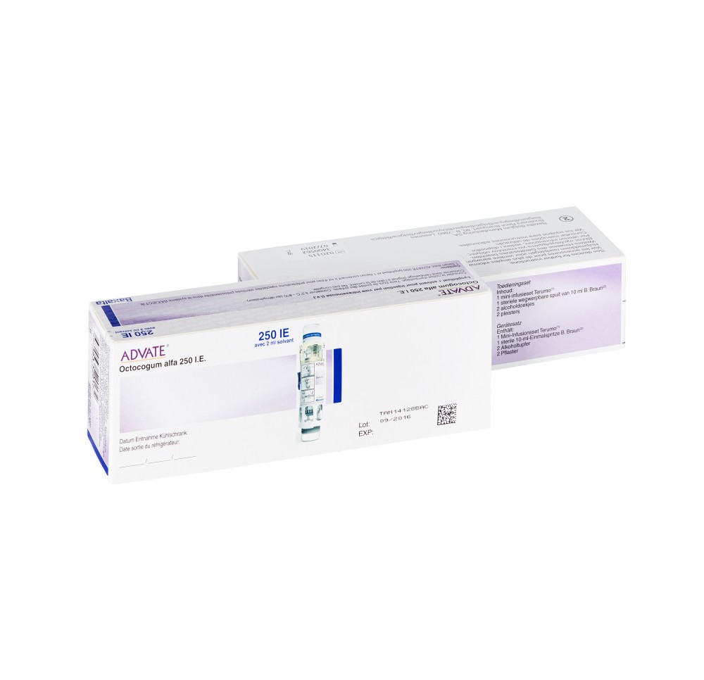 ADVATE subst sèche 250 UI c solv 2 ml flac