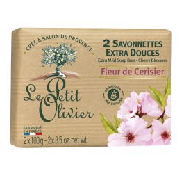 LE PETIT OLIVIER savonnettes fleur ceris 2 x 100 g