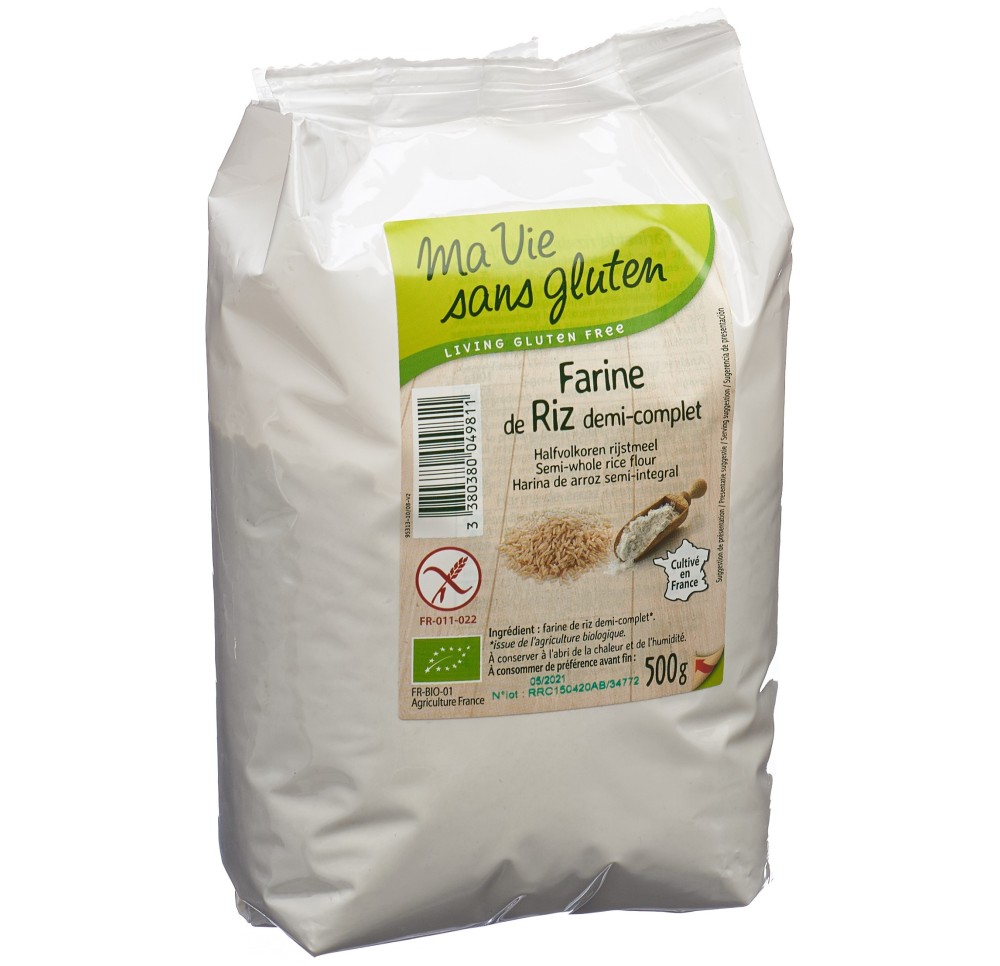 MA VIE S GLUT Farine de riz demi-complet 500 g