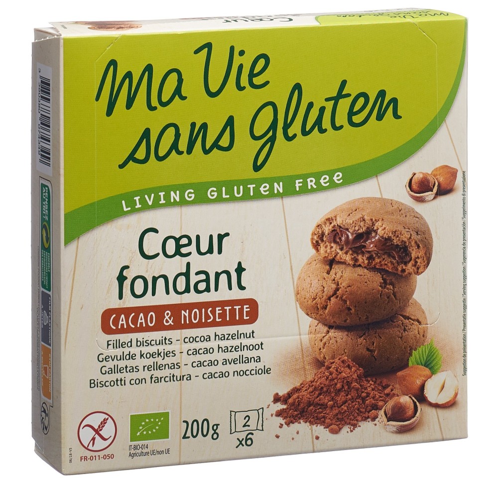 MA VIE S GLUT Cœurs fondants cacao/noisette 200 g