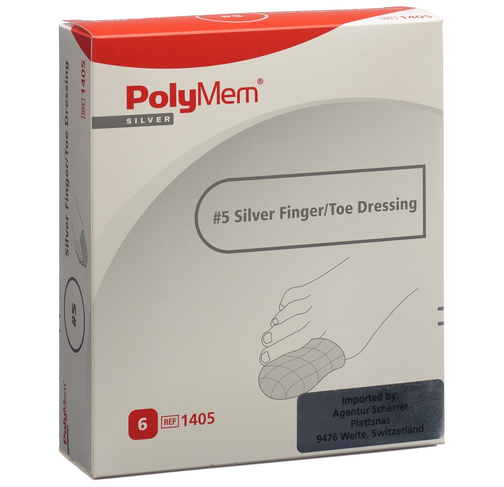 POLYMEM Finger/Toe Dressing Silver XXL 6 pce