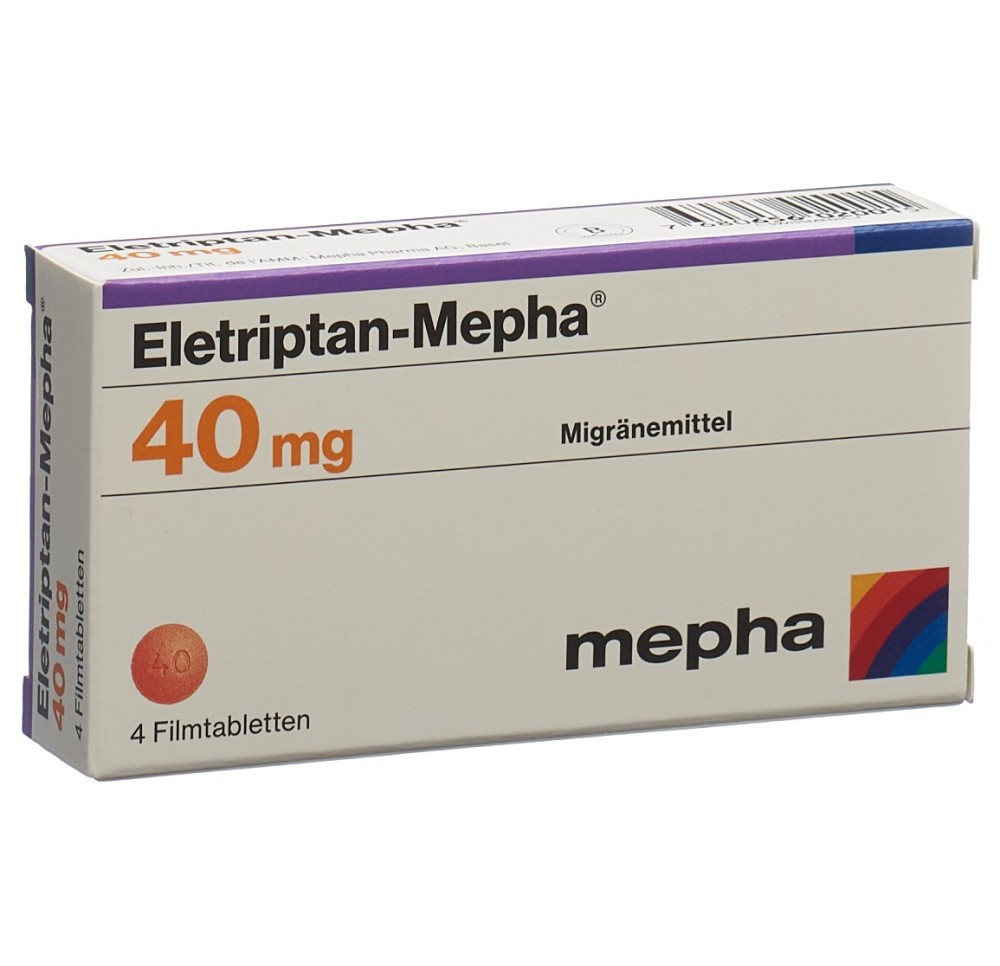 ELETRIPTAN Mepha cpr pell 40 mg 4 pce