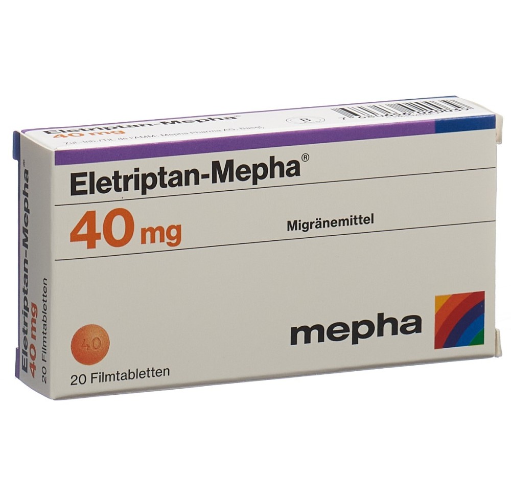 ELETRIPTAN Mepha cpr pell 40 mg 20 pce