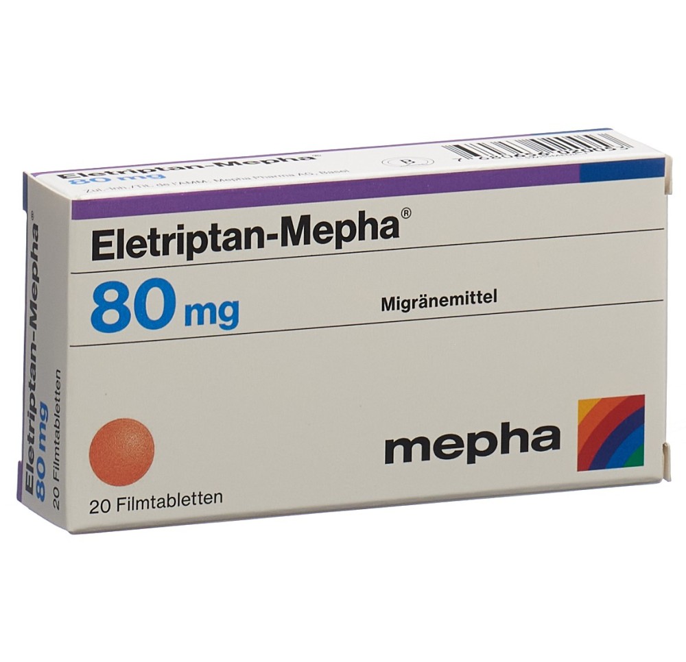 ELETRIPTAN Mepha cpr pell 80 mg 20 pce