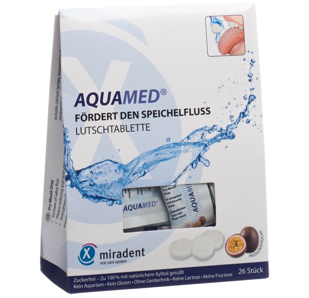 MIRADENT AQUAMED pastil sucer anti-bouche sèc 60 g