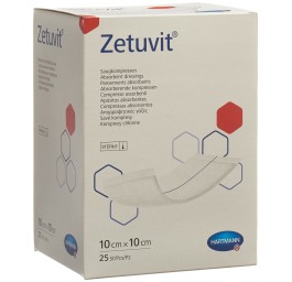 ZETUVIT compresse absorbante 10x10cm stér 25 pce