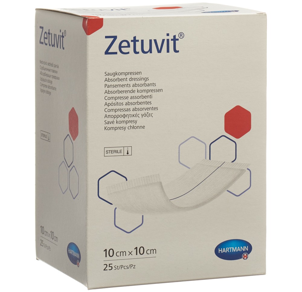 ZETUVIT compresse absorbante 10x10cm stér 25 pce
