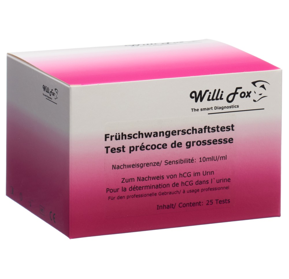 WILLI FOX test précoce de grossesse urine 25 pce