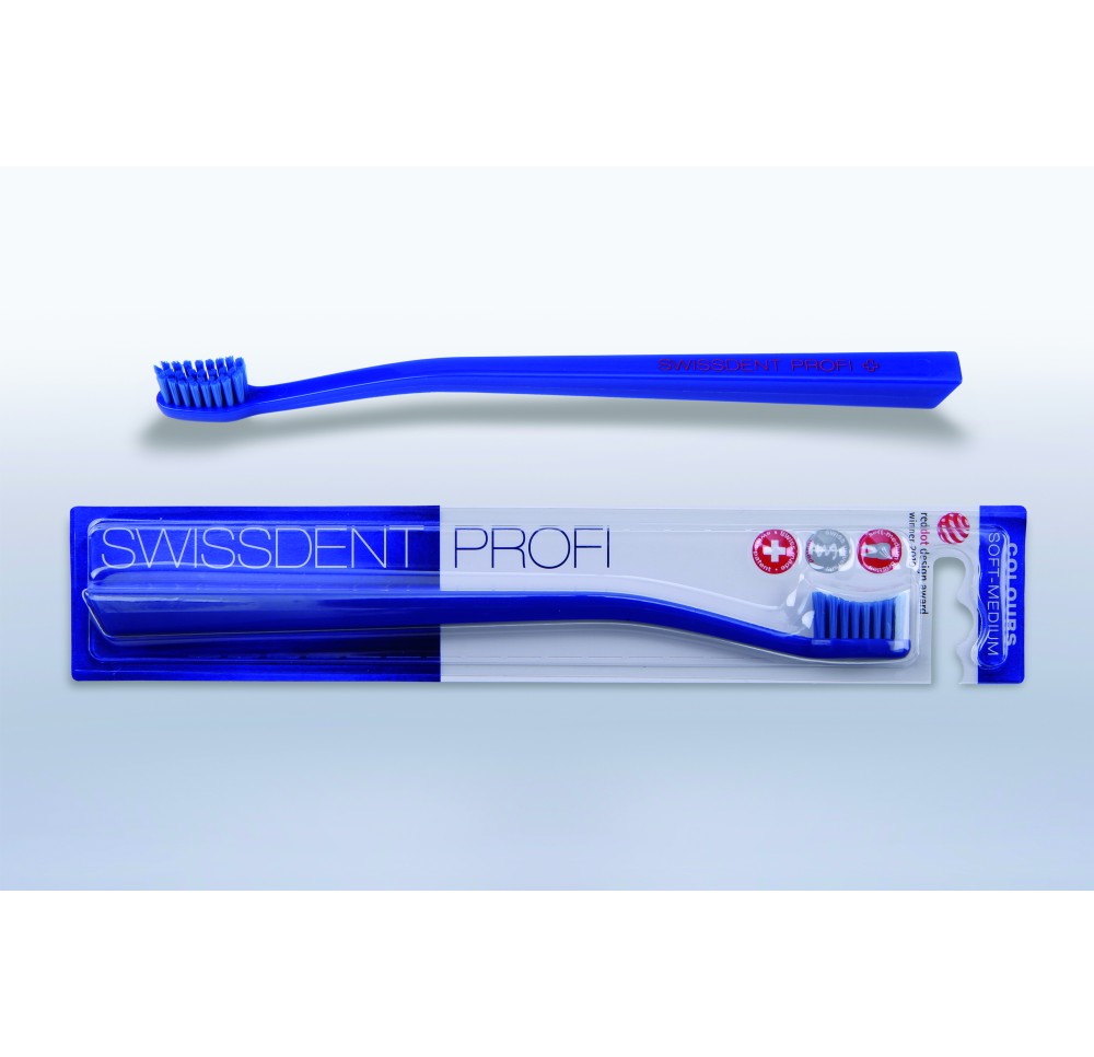 SWISSDENT Colours brosse dents bleue soft-med