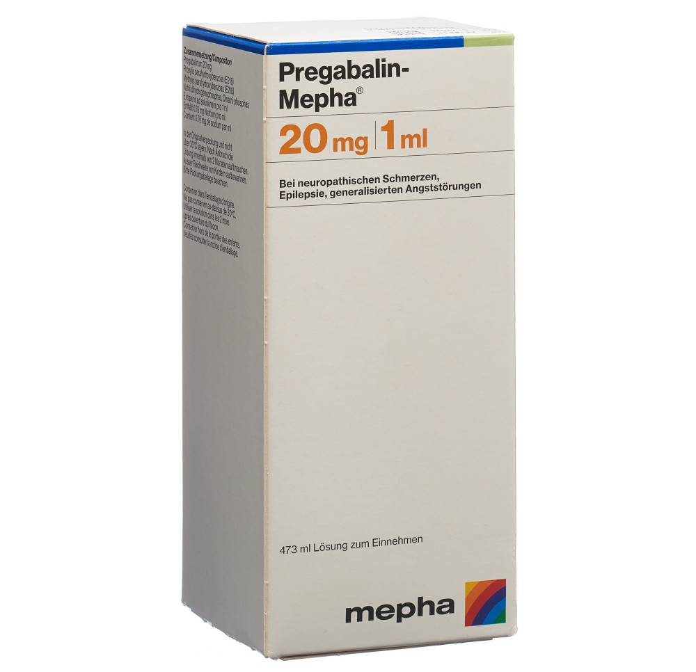 PREGABALIN Mepha sol buvable 20 mg/ml 473 ml