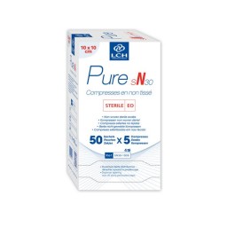 LCH compr n-tissé 5x5cm 30g/m2 st blanc 50 x 5 pce
