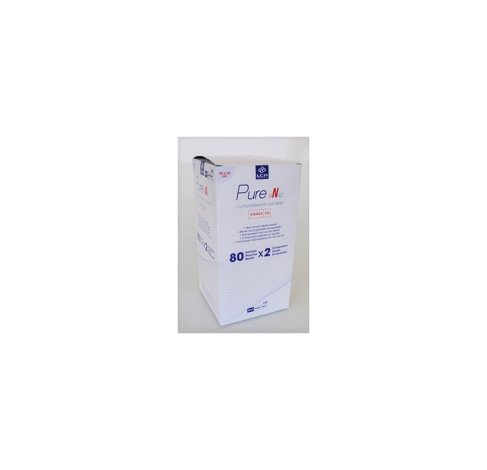 LCH compr n-tissé 10x10cm 40g/m2 st bla 80 x 2 pce