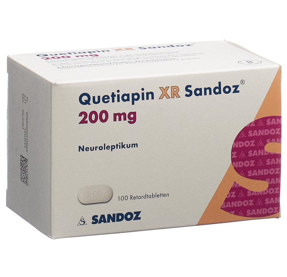 QUETIAPINE XR Sandoz cpr ret 200 mg 100 pce
