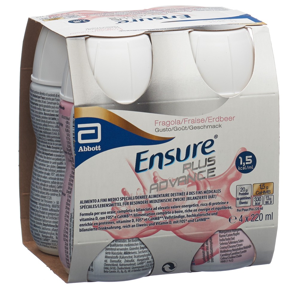 ENSURE Plus Advance fraise 4 x 220 ml