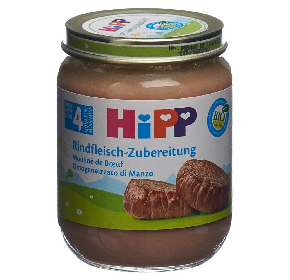 HIPP mouliné de boeuf 4m 125 g
