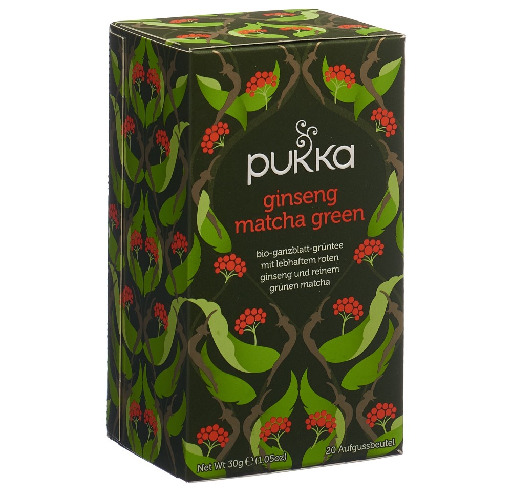 PUKKA Ginseng Matcha Green thé bio sach 20 pce