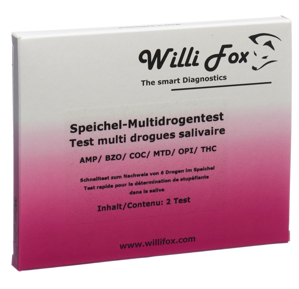 WILLI FOX test drogue multi 6 drog fête sal 2 pce