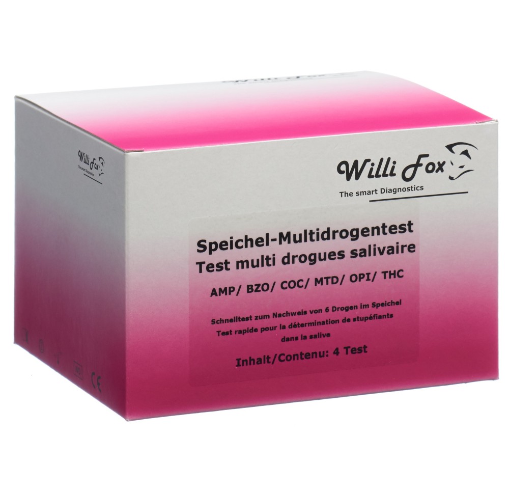 WILLI FOX test drogue multi 6 drog fête sal 4 pce