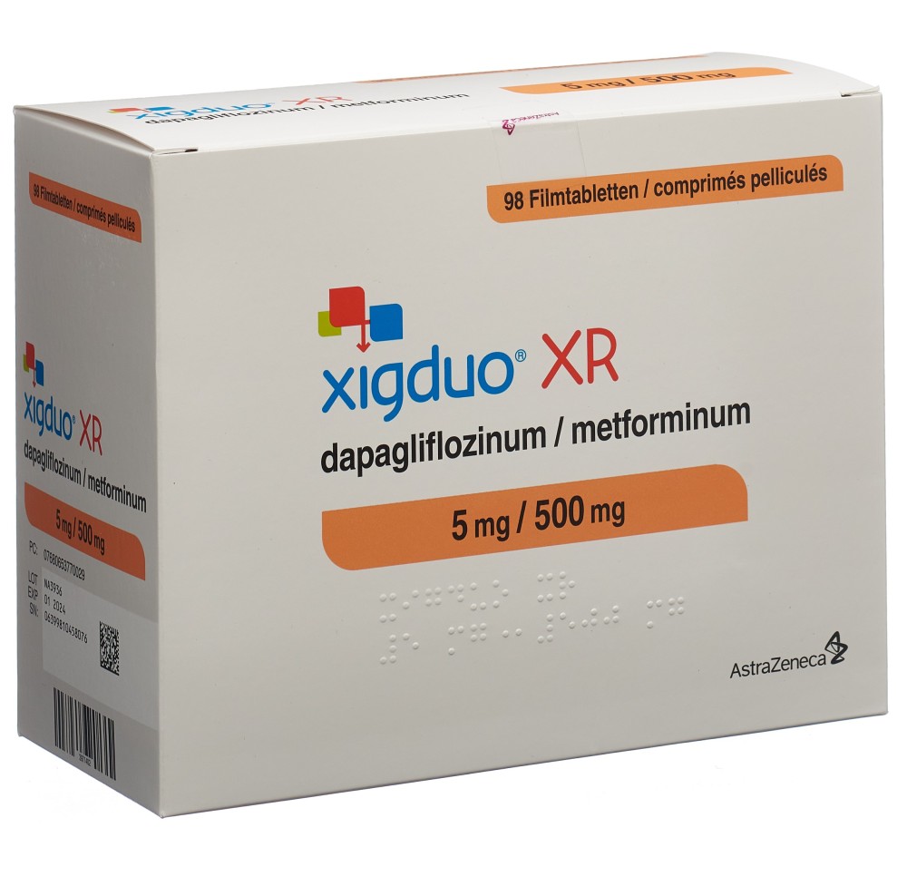 XIGDUO XR cpr pell 5 mg/500 mg 98 pce