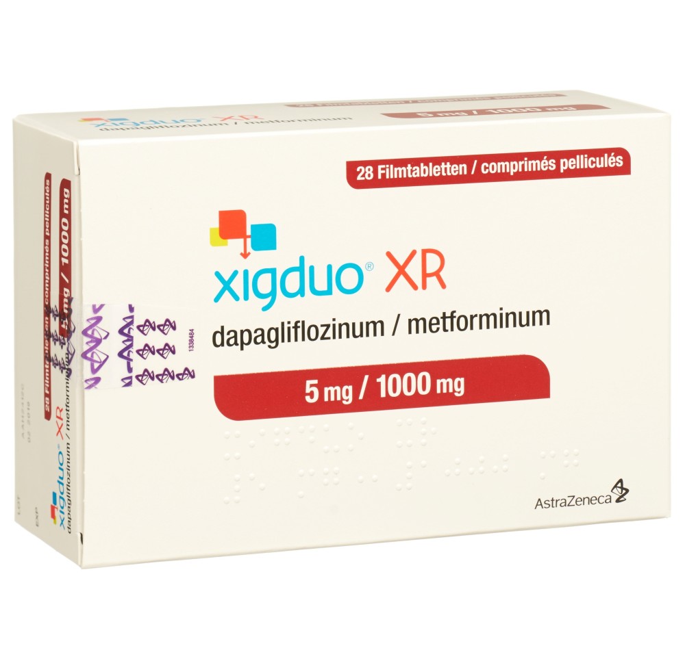 XIGDUO XR cpr pell 5 mg/1000 mg 28 pce