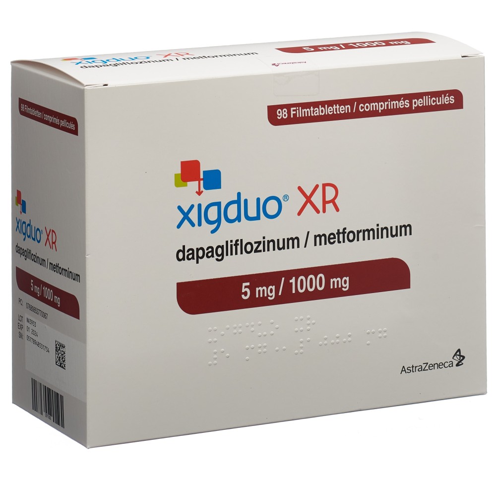 XIGDUO XR cpr pell 5 mg/1000 mg 98 pce