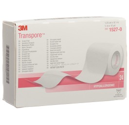 3M TRANSPORE sparadrap 12mmx9.14m transp 24 pce