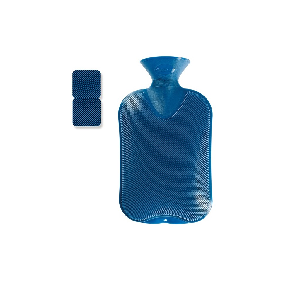 FASHY bouillotte 2l 2 côtés rainures saphir