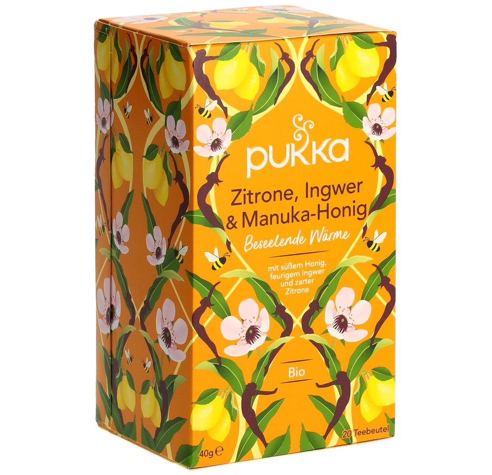 PUKKA Zitrone Ingwer&Manuk Hon thé bio sach 20 pce