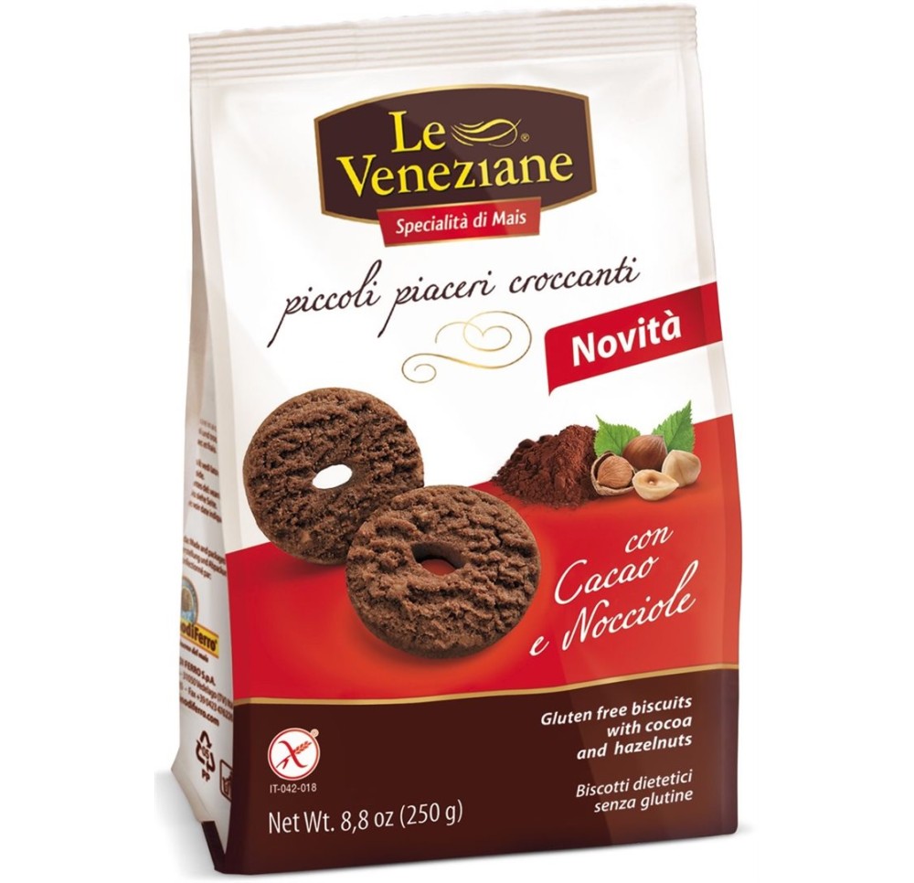 LE VENEZIANE Biscuits cacao noisett s gluten 250 g