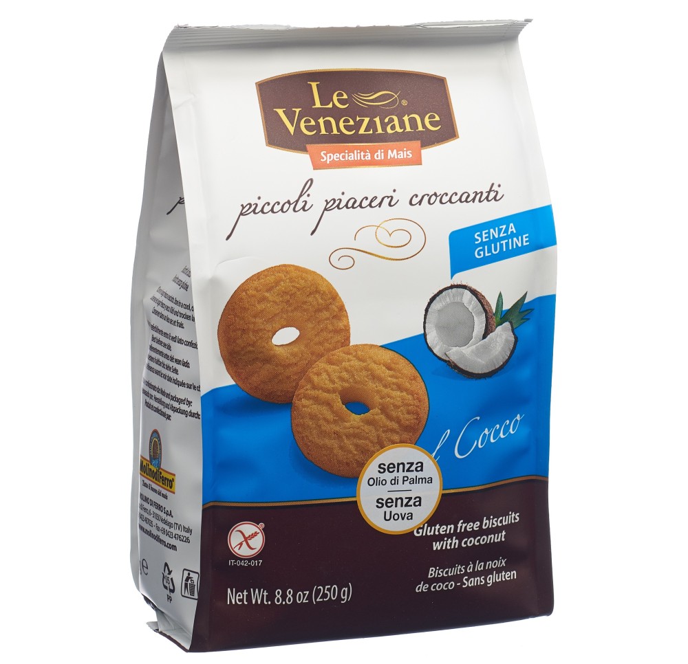 LE VENEZIANE Biscuits noix de coco s gluten 250 g