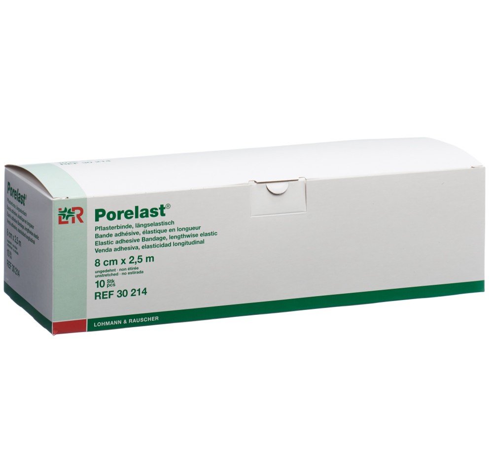 PORELAST bande adhésive 8cmx2.5m chair 10 pce