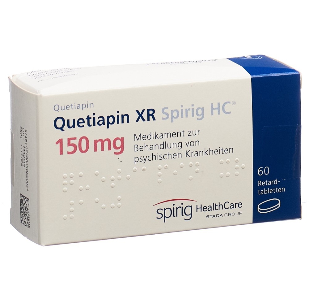 QUETIAPINE XR Spirig HC cpr ret 150 mg 60 pce