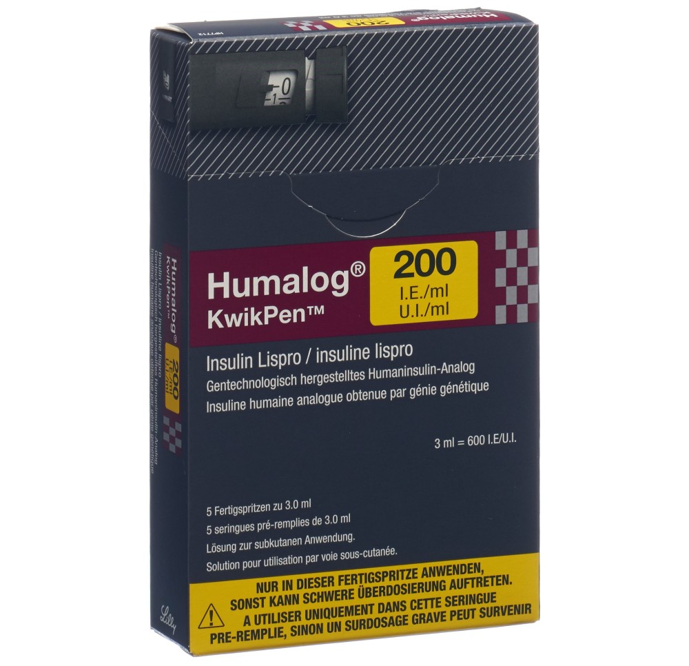 HUMALOG KwikPen sol inj 200 UI/ml 5 stylo pré 3 ml