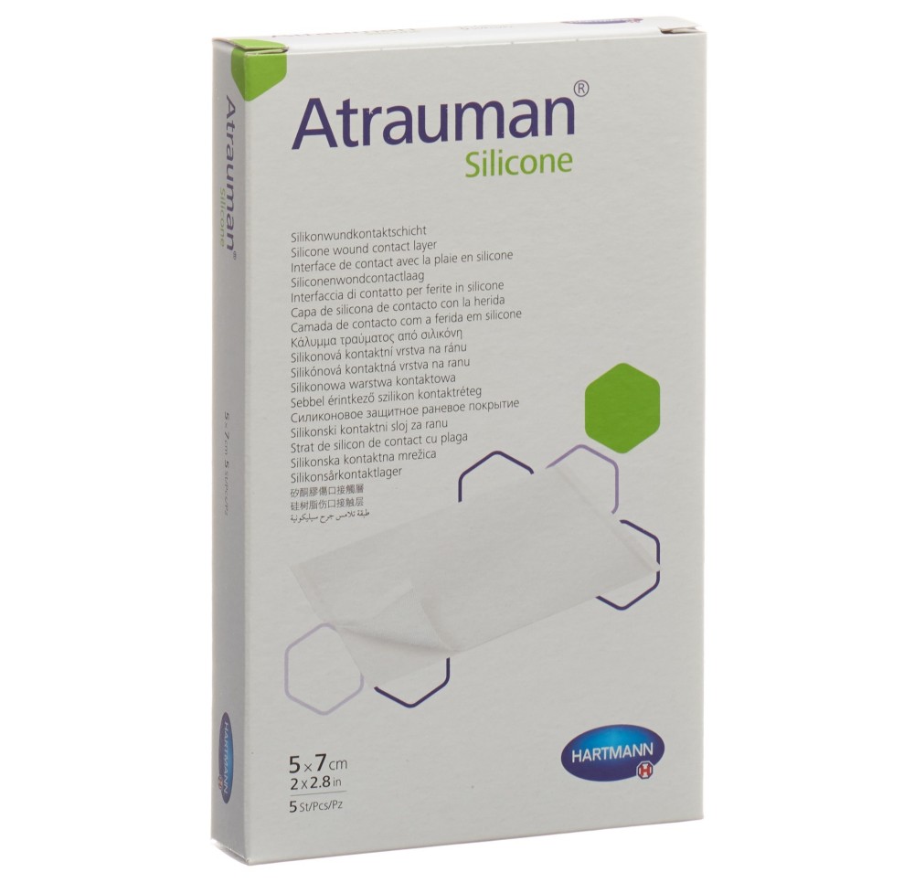 ATRAUMAN Silicone 5x7cm stérile 5 pce