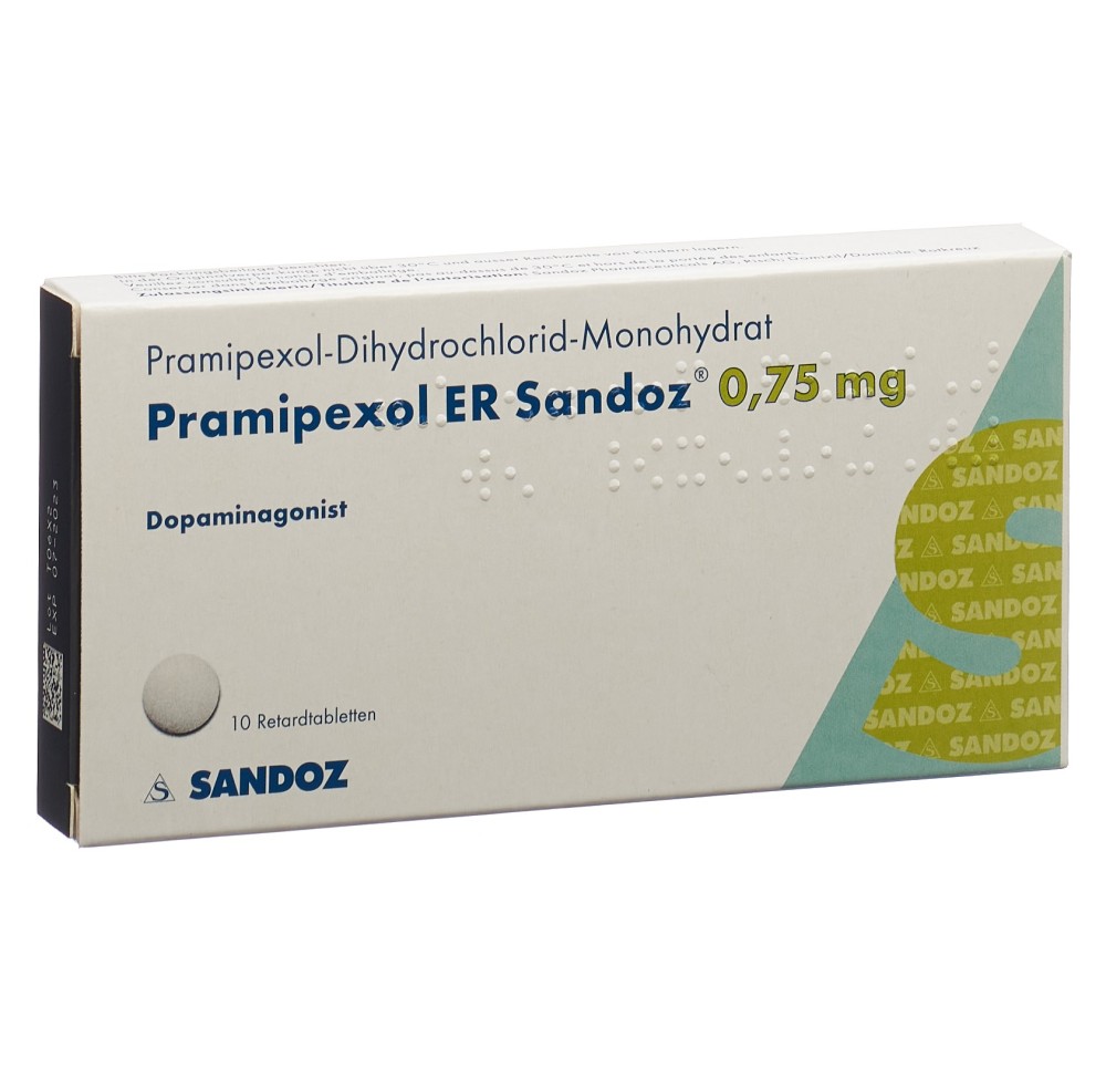 PRAMIPEXOLE ER Sandoz cpr ret 0.75 mg 10 pce