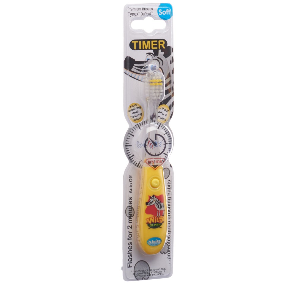 B-BRITE brosse à dents enfants clignot Wild Bunch