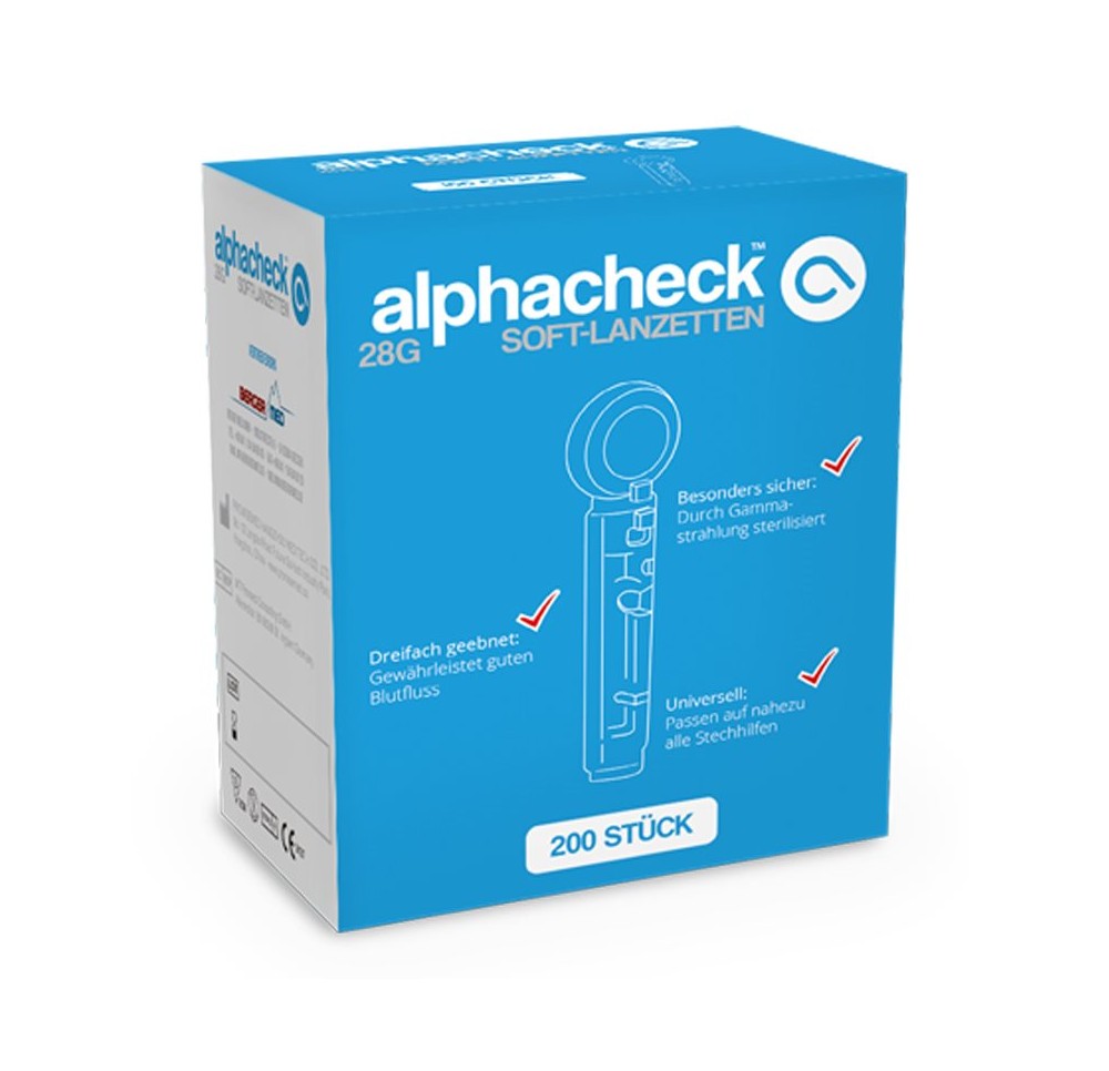 ALPHACHECK Lancettes SOFT 28G 200 pce