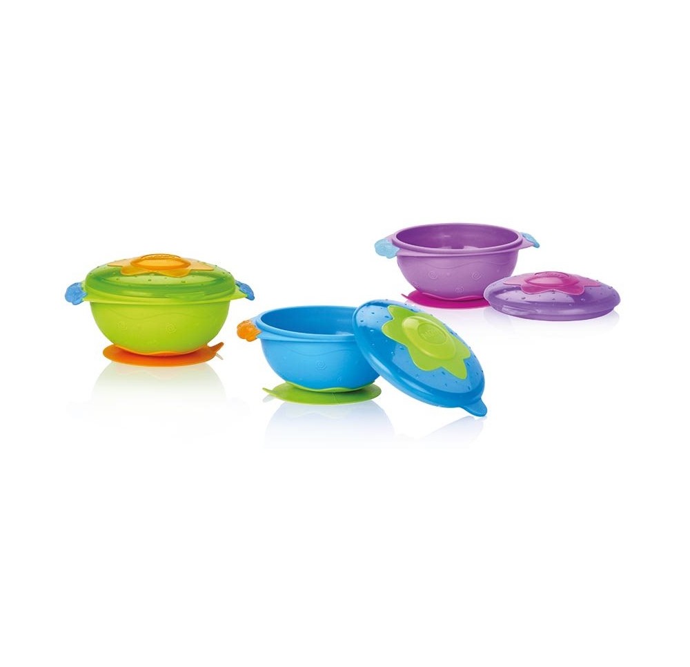 NUBY assiette à bouillie Microwave avec couvercle